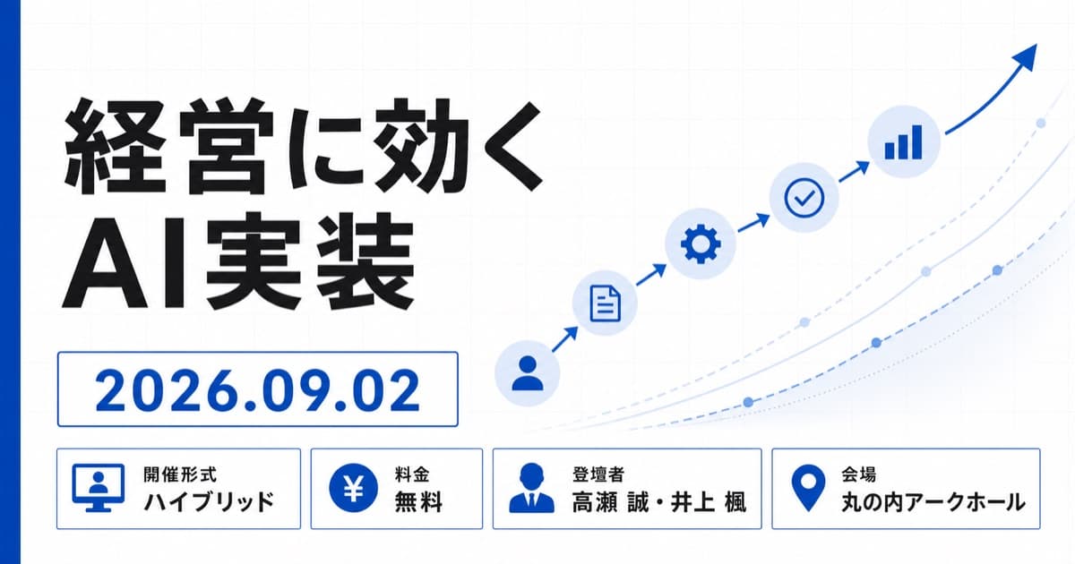 白基調コーポレートセミナー風。白地・細罫・小さなアクセントで、経営層向けの堅実さと読みやすさを優先する型。